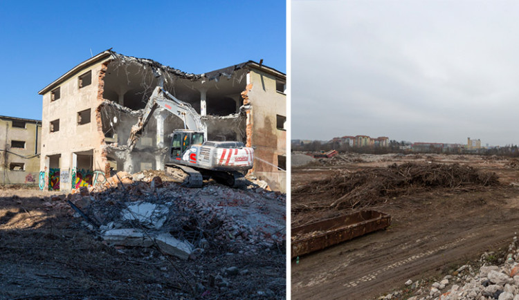 FOTOGALERIE: Stavby na Velkomoravské už jsou téměř minulostí. Demolice míří do finále